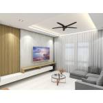 Fixture wall with wall hung tv console