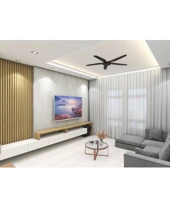 Fixture wall with wall hung tv console